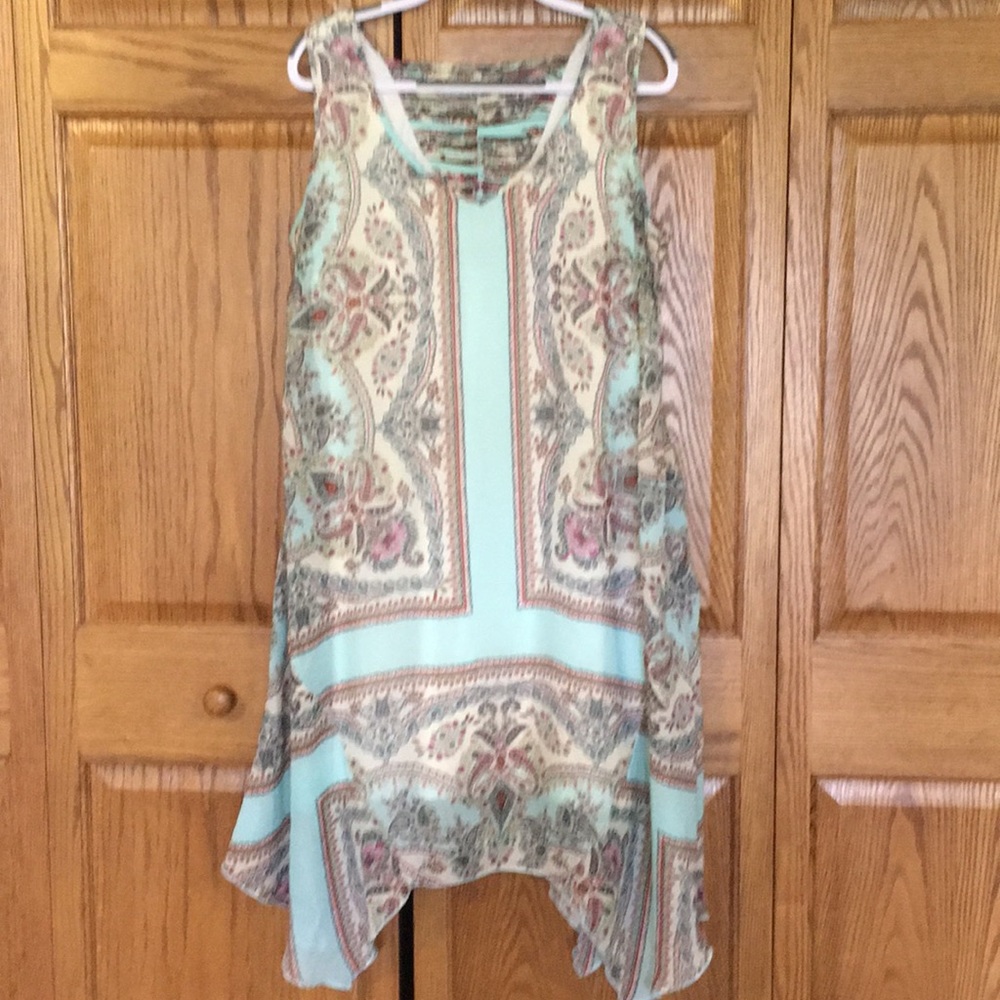 Lattice back paisley dress